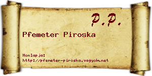 Pfemeter Piroska névjegykártya